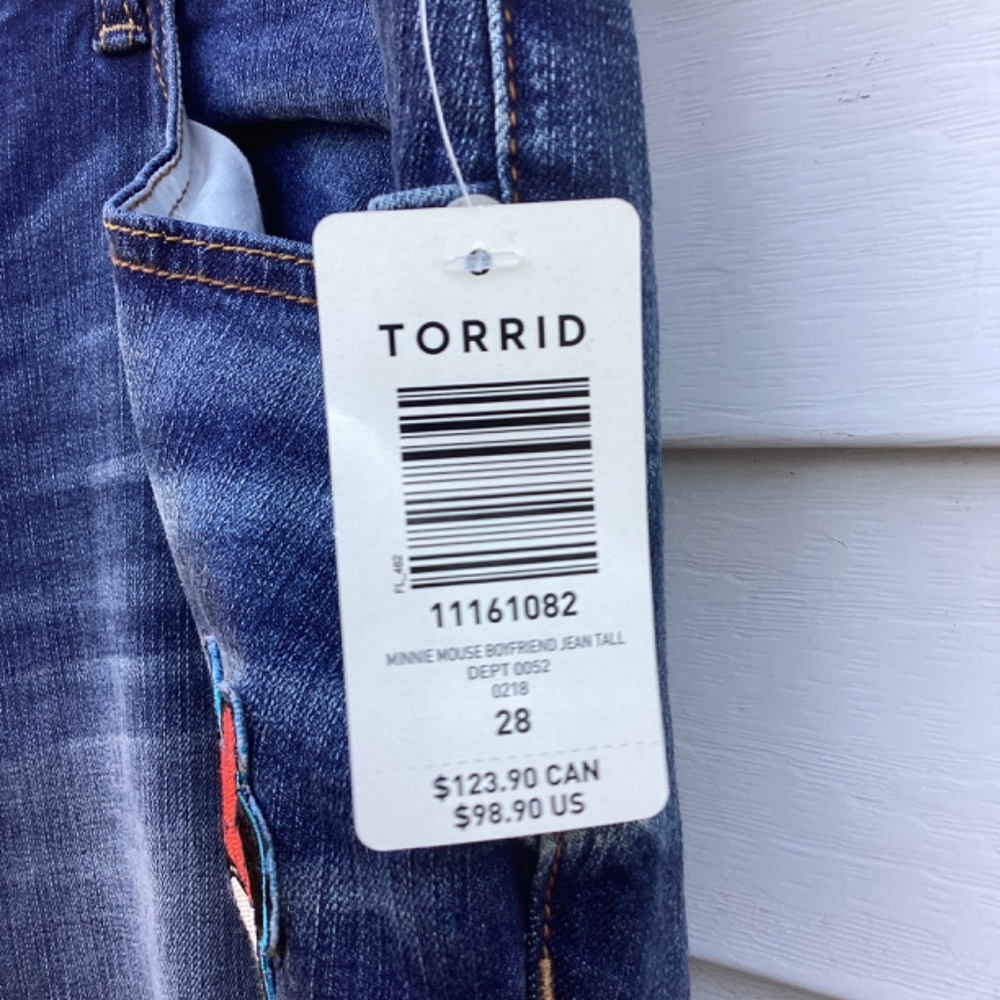 NWT Torrid Mickey Mouse Disney Patch Jeans Womens Plus 28 NEW Size 28 - measurem - Picture 3 of 10